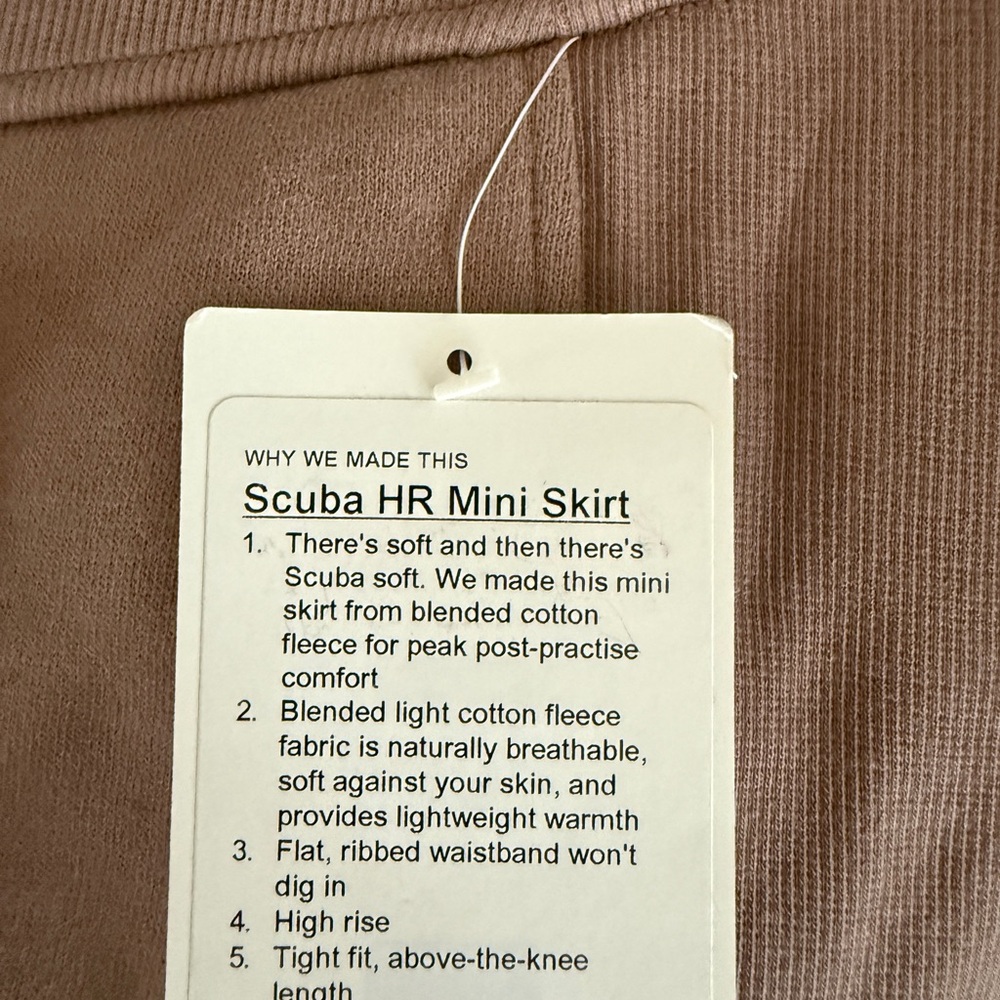 NWT 🤎 Lululemon Scuba HR Ribbed Mini Skirt Tan - Picture 6 of 7
